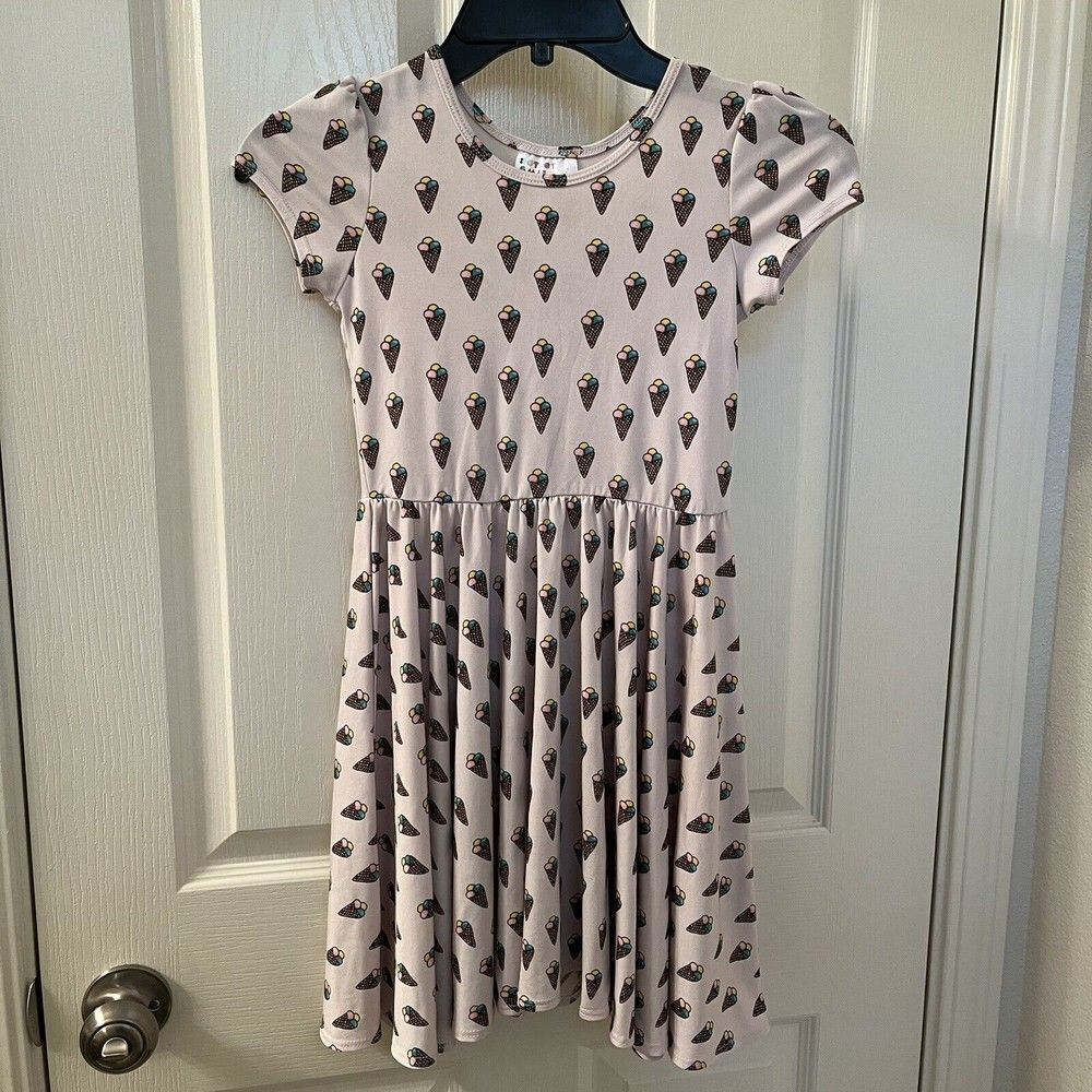 Dot Dot Smile Ice Cream Cone Twirl Dress Short Sleeve Girls Size 7